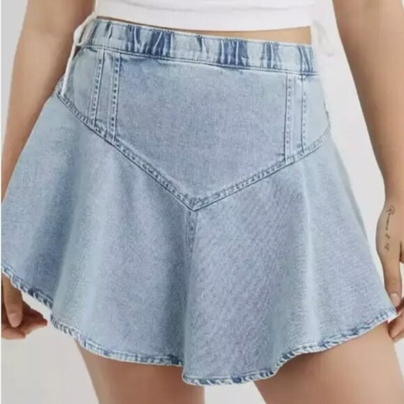 American Eagle Aerie Size Small Denim Circle Mini Skirt - Picture 1 of 8